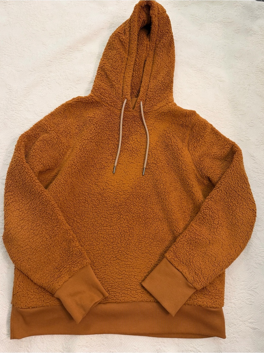 Athleta Tugga Sherpa Pullover Hoodie Burnt Orange / Cattail Brown Women L
